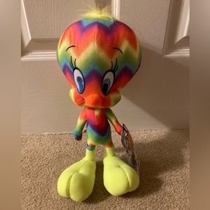 Cute - Brand New Tweety Bird With Tags Rainbow / Tie-Dye Looney Tunes